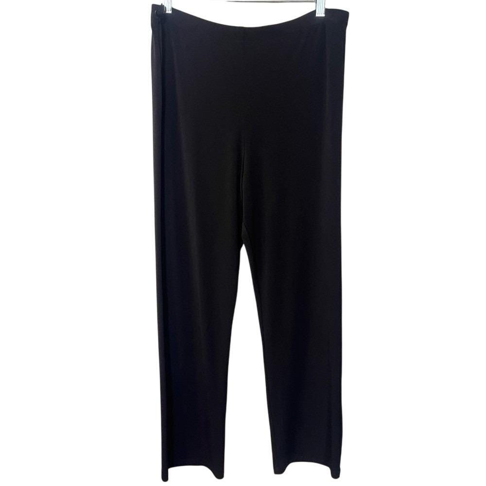 Joseph Ribkoff Trends Black Silk Blend Straight Leg Trousers Pants Womens 12